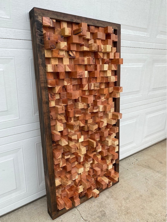 Reclaimed Wood Acoustic Panel Sound Diffuser Diffusion Natural Etsy