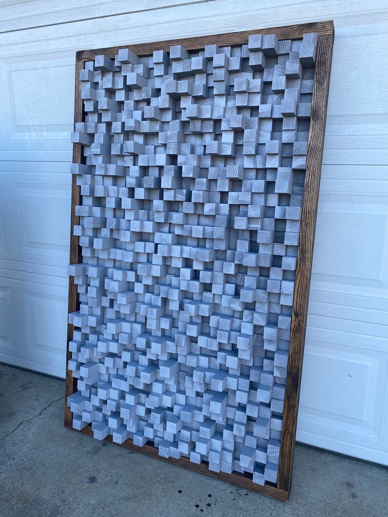 Reclaimed Wood Sound Diffuser Acoustic Panel Red Wall Hanging Etsy