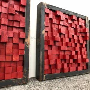 3 Distressed reclaimed wood sound diffuser acoustic panels hanging wall art Made with California Redwood image 6
