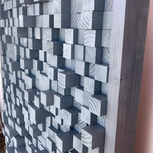 New Wooden Sound Diffuser, Acoustic Panel, SoundProofing, Proof, Pixel, art, grey wood art, 3d art, wooden art, studio California Redwood image 4