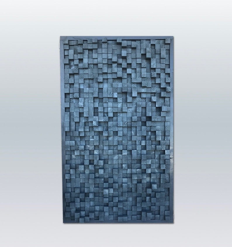 New Wooden Sound Diffuser, Acoustic Panel, SoundProofing, Proof, Pixel, art, grey wood art, 3d art, wooden art, studio California Redwood image 1