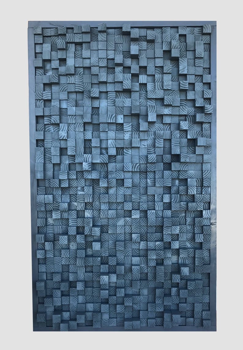 New Wooden Sound Diffuser, Acoustic Panel, SoundProofing, Proof, Pixel, art, grey wood art, 3d art, wooden art, studio California Redwood image 2