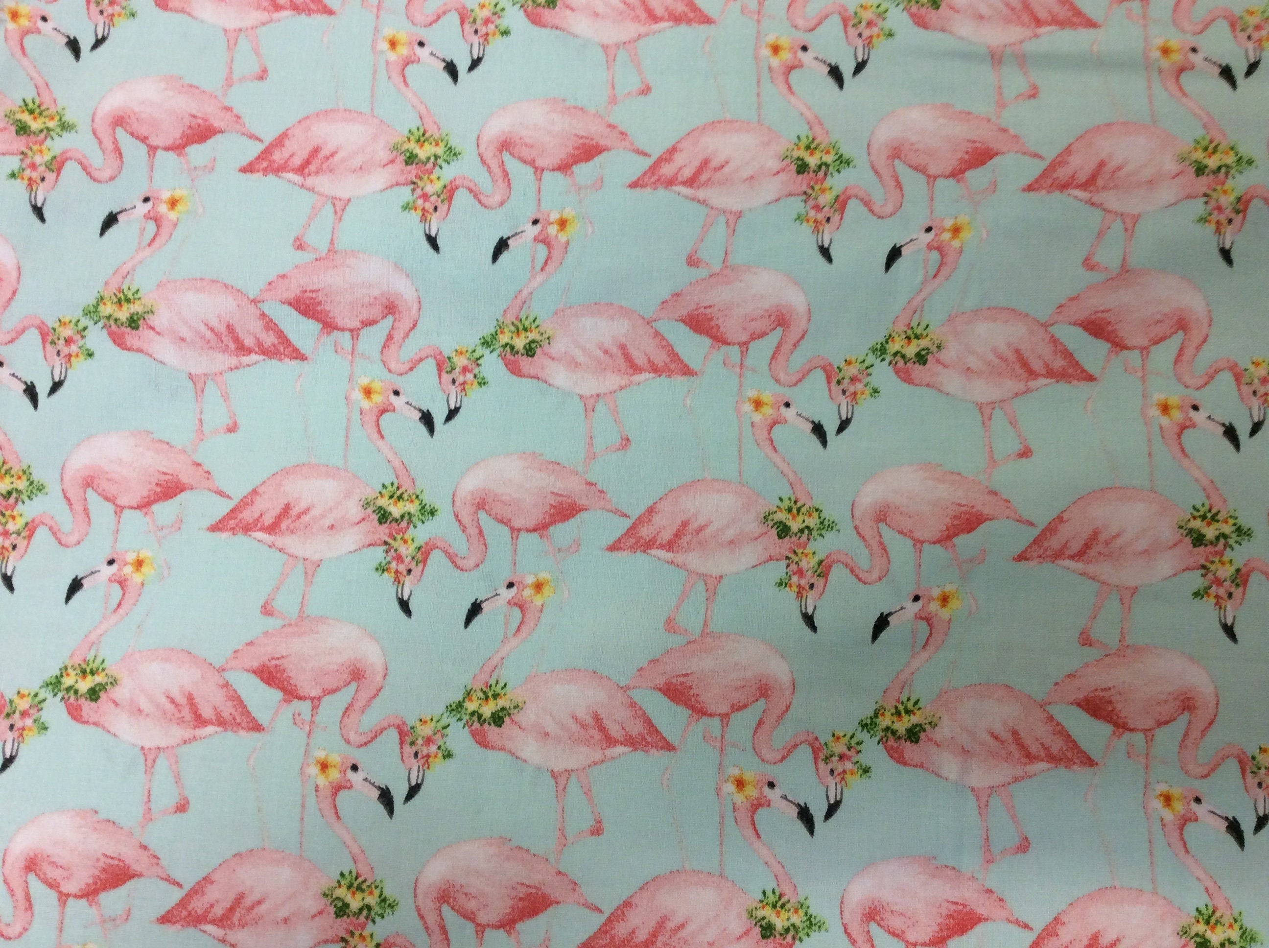 FLAMINGO/Cotton Fabric/By The Yard/44 Wide Etsy