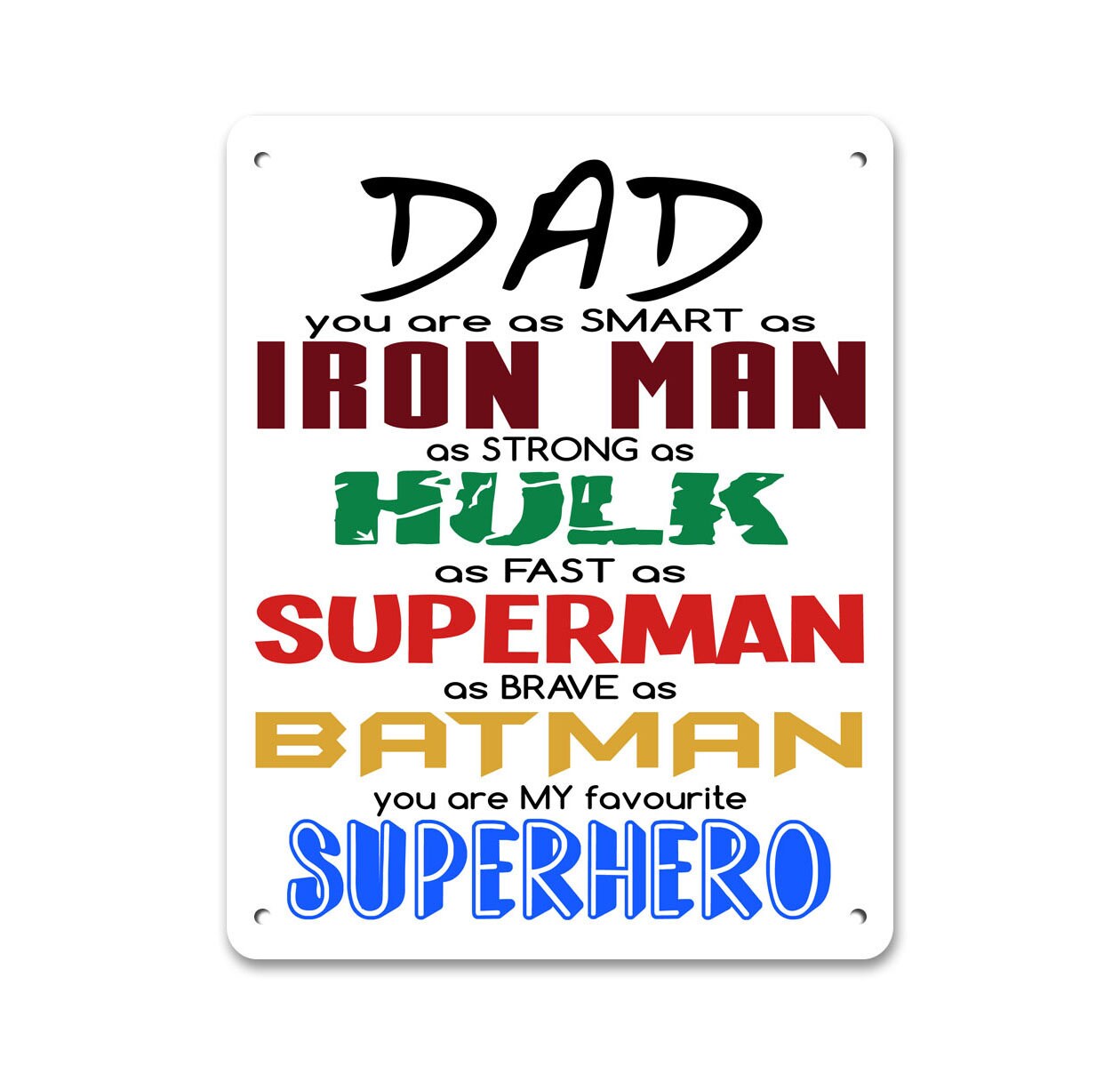 Papa Du bist mein LieblingsSuperheld Metallschild Etsy