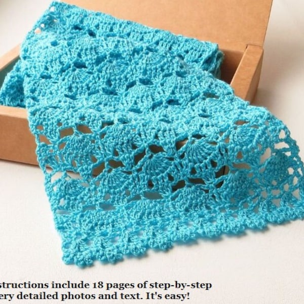 Easy scarf crochet pattern, lace scarf, easy for crocheted.