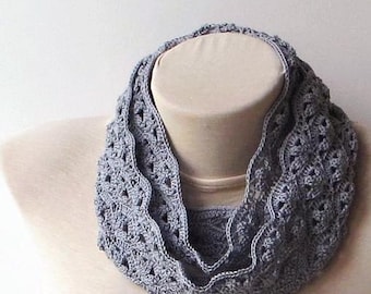 Сrochet infinity scarf pattern, Easy lace beginner cowl