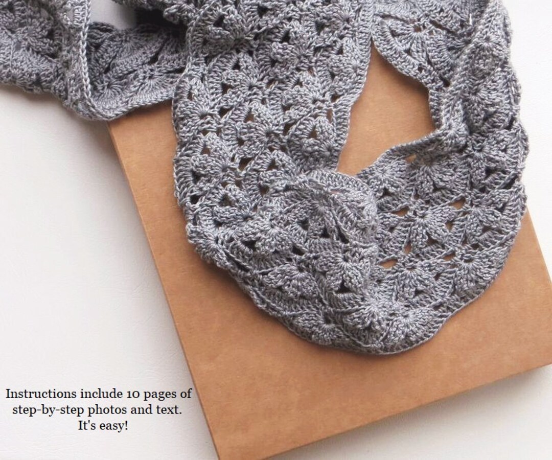 Beginner Lace Scarf Pattern, Boho Infinity Scarf Crochet Pattern PDF - Etsy