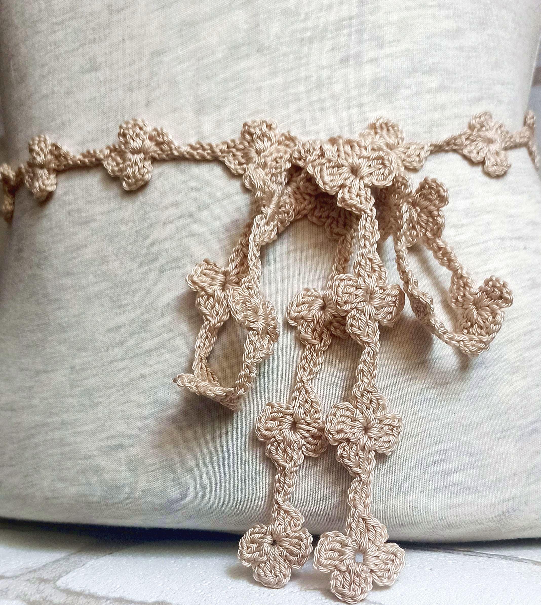 Handmade Crochet Flower Belt: Beige Boho Waist Accessory. - Etsy display picture 2