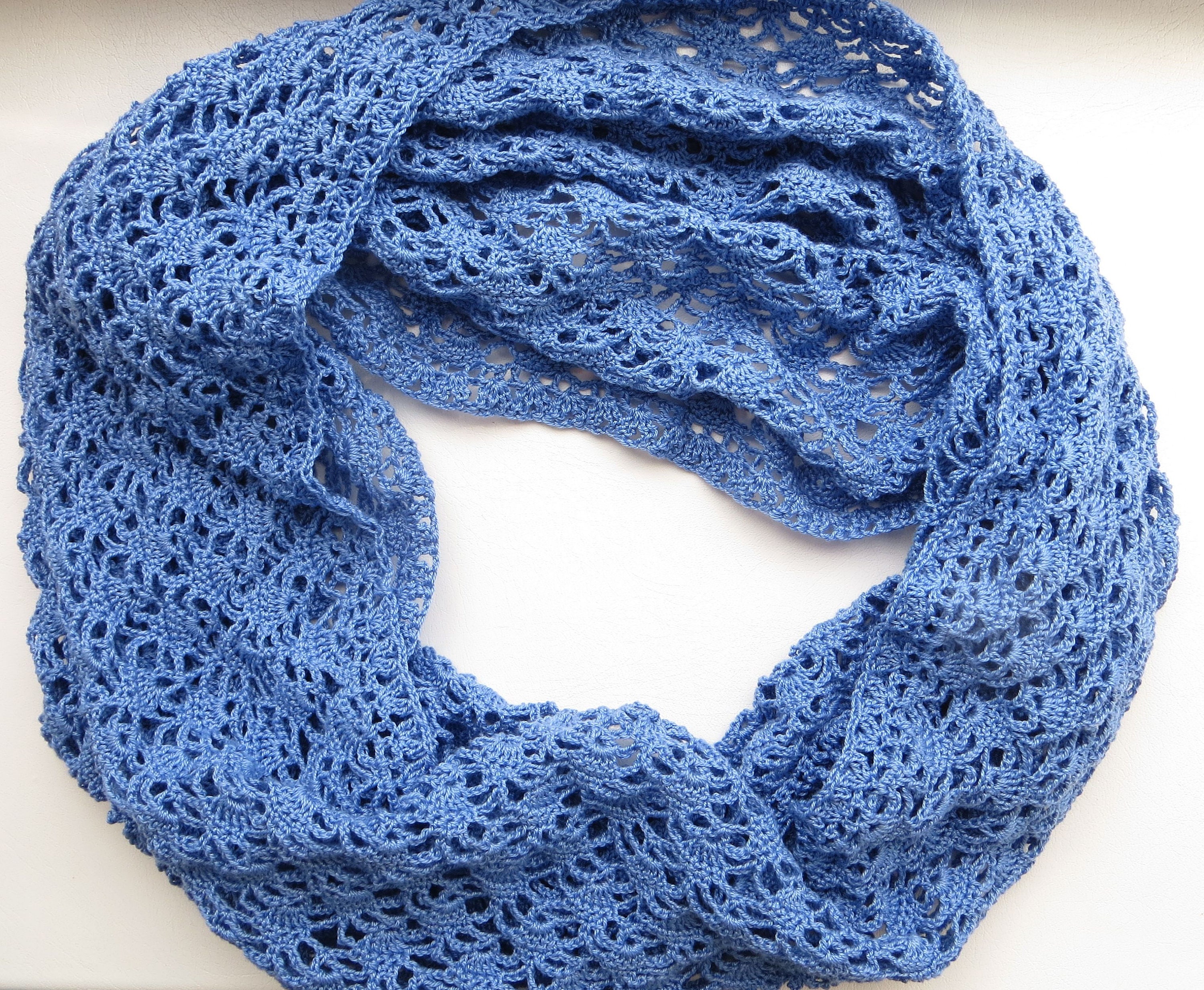 Beginner Crochet Summer Infinity Scarf pattern Etsy