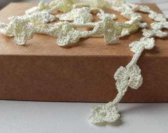 Summer Gift, Daisy Accessory, Dress Belt, Flower Crochet, Handmade Belt