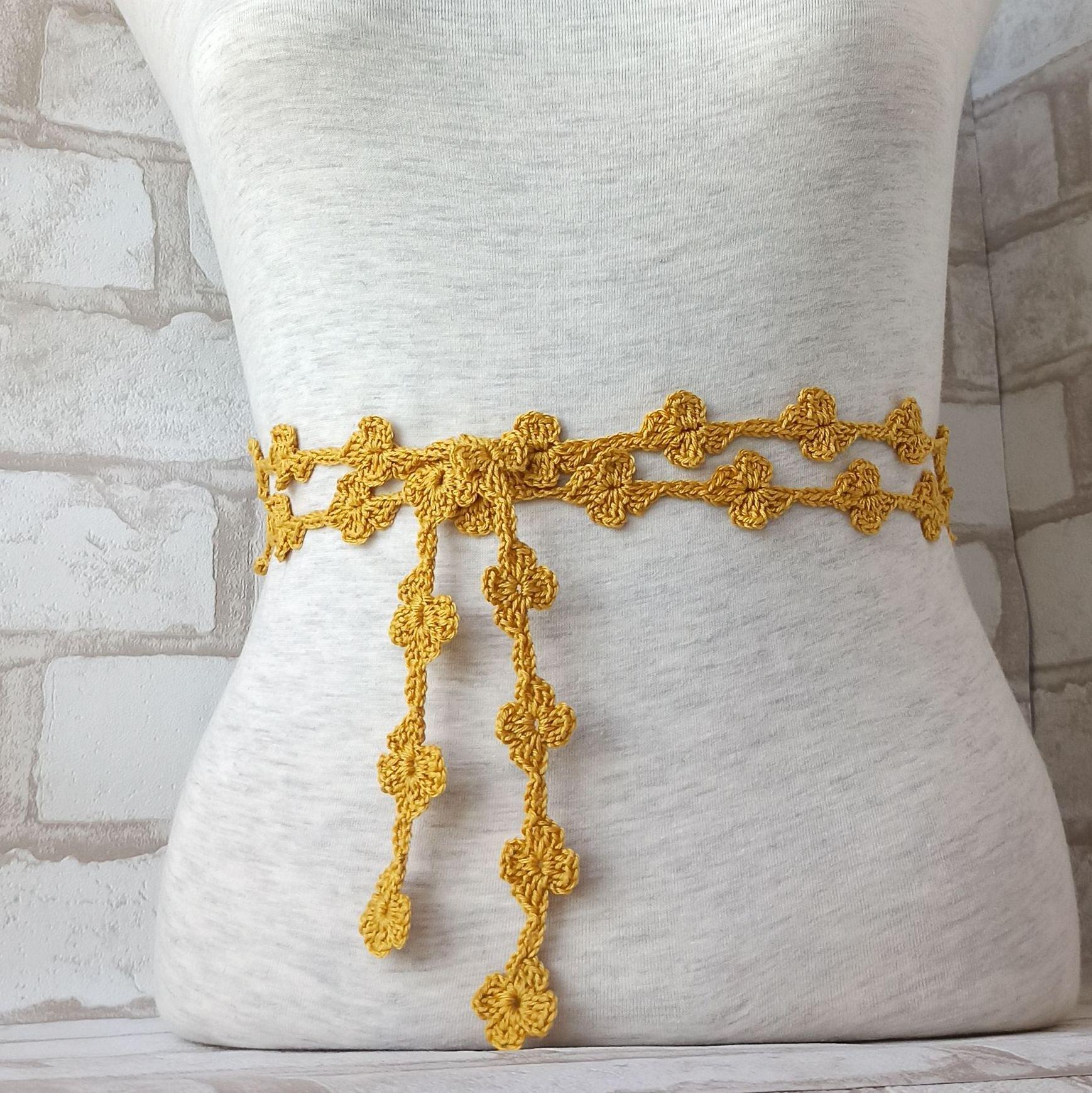 Rose Belt, Floral Crochet, Boho Accessory, Summer Fashion  display picture 1