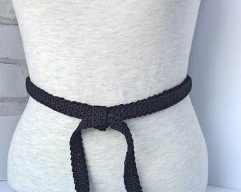 Black Belt, Thin Waist Belt, Minimalist Accessory, Fall Fashion