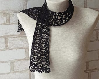Boho Lace Scarf Crochet Pattern: Elegant Network Style (PDF Pattern).