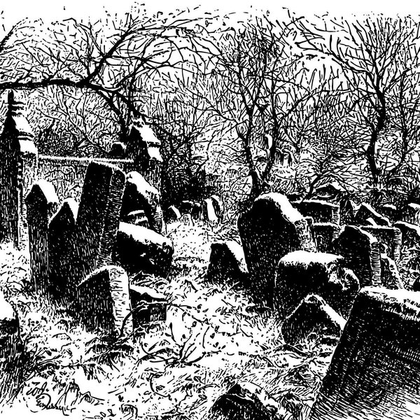 PRINTABLE Halloween Graveyard Print for Eerie Wall Decor /// Ghoulish Spooky Morbid Wall Art Print, Scary Digital Print Macabre Art Print