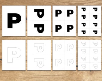 Plantillas de letras negras imprimibles: Alfabeto en negrita, pancarta DIY (descarga digital)