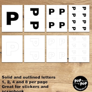 Printable Alphabet Stencil: Bold Black Letters & Numbers (Digital Download)