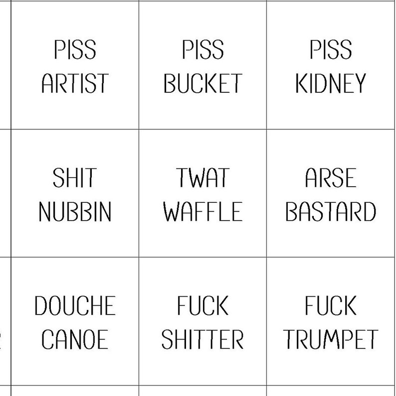 PRINTABLE STICKERS Very Bad Language Funny /// Curse Word Etsy