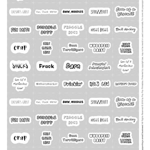Free Curse Word Sticker Printables