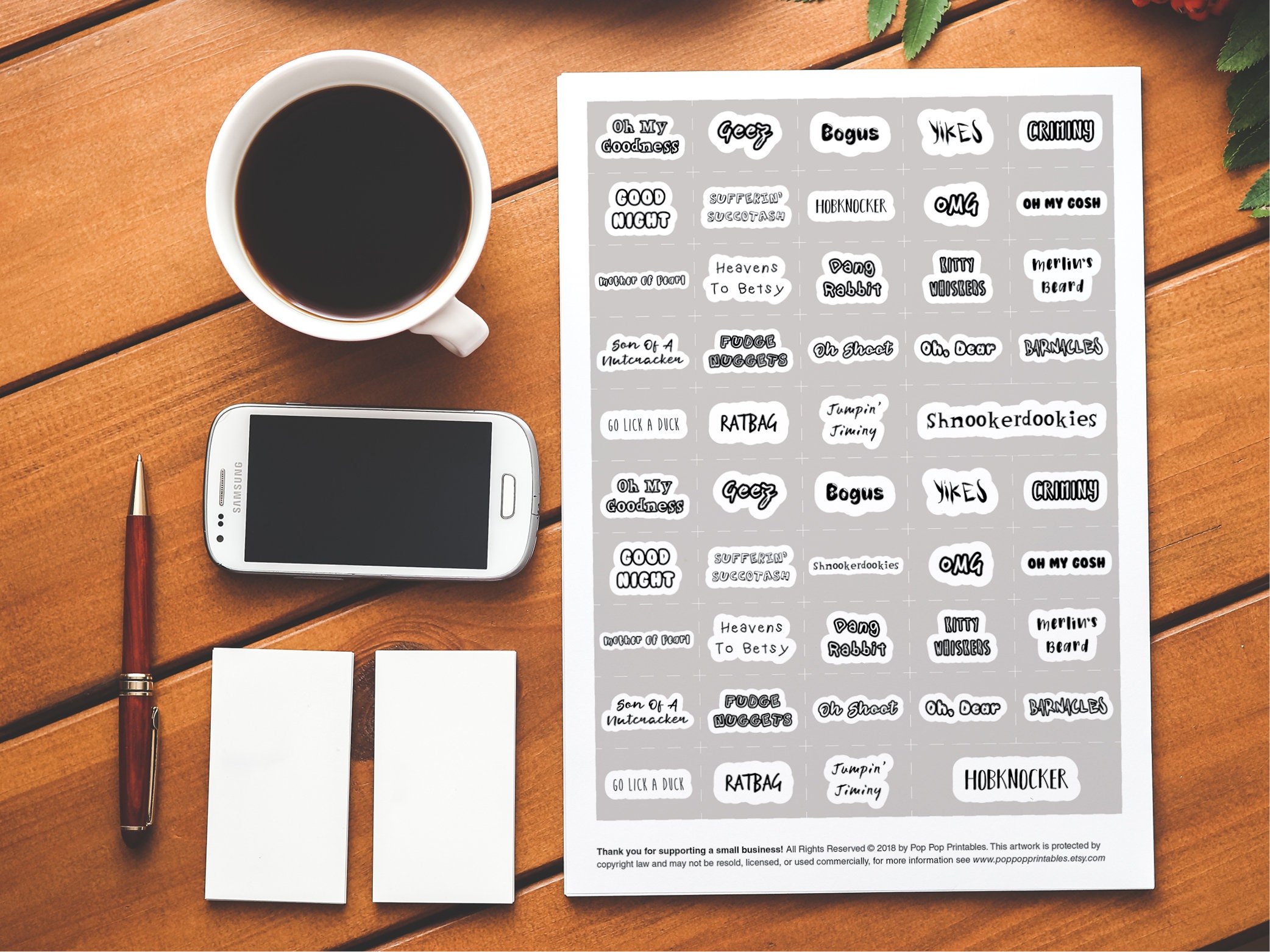 Funny Child-friendly Curse Words Printable Stickers /// | Etsy