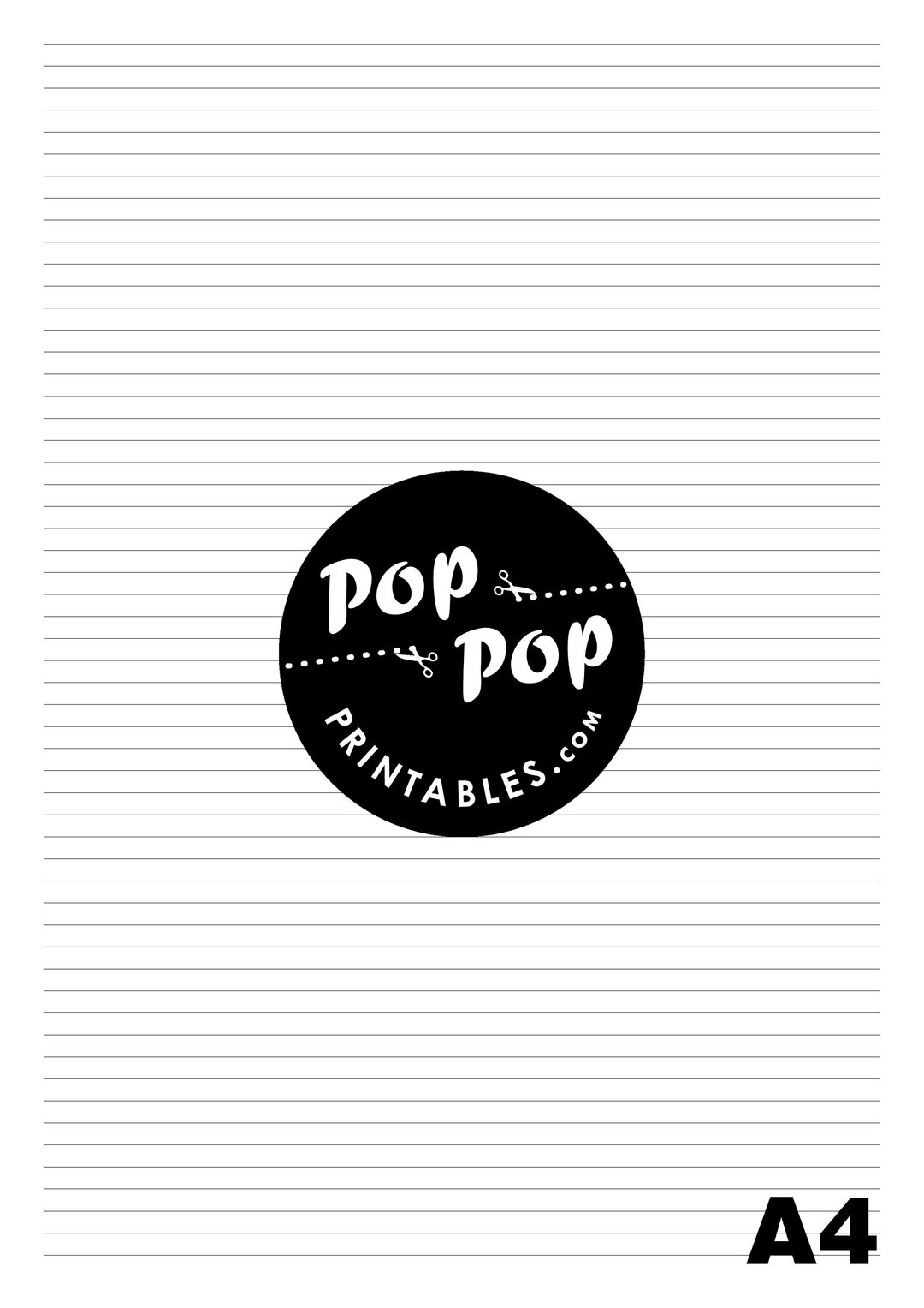 Printable Lined Paper: Narrow & Wide Rule, A4/A5/A6/A3 (digital ...