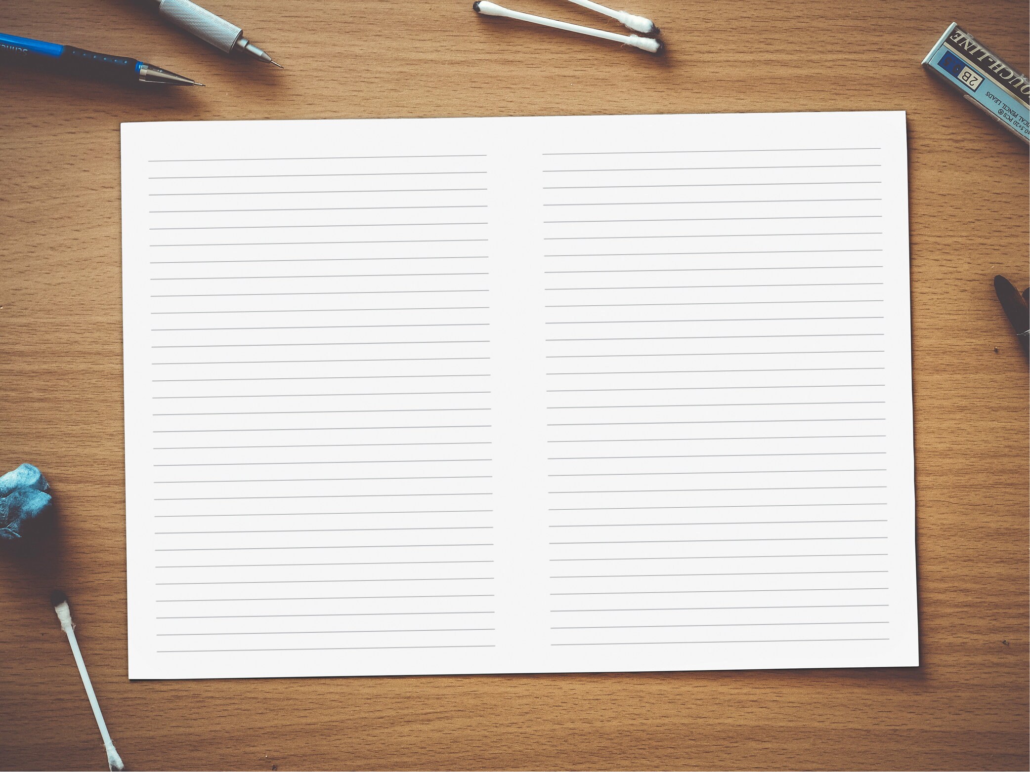 Easy A5 Blank Lined Paper Instant Download Writing Paper Etsy