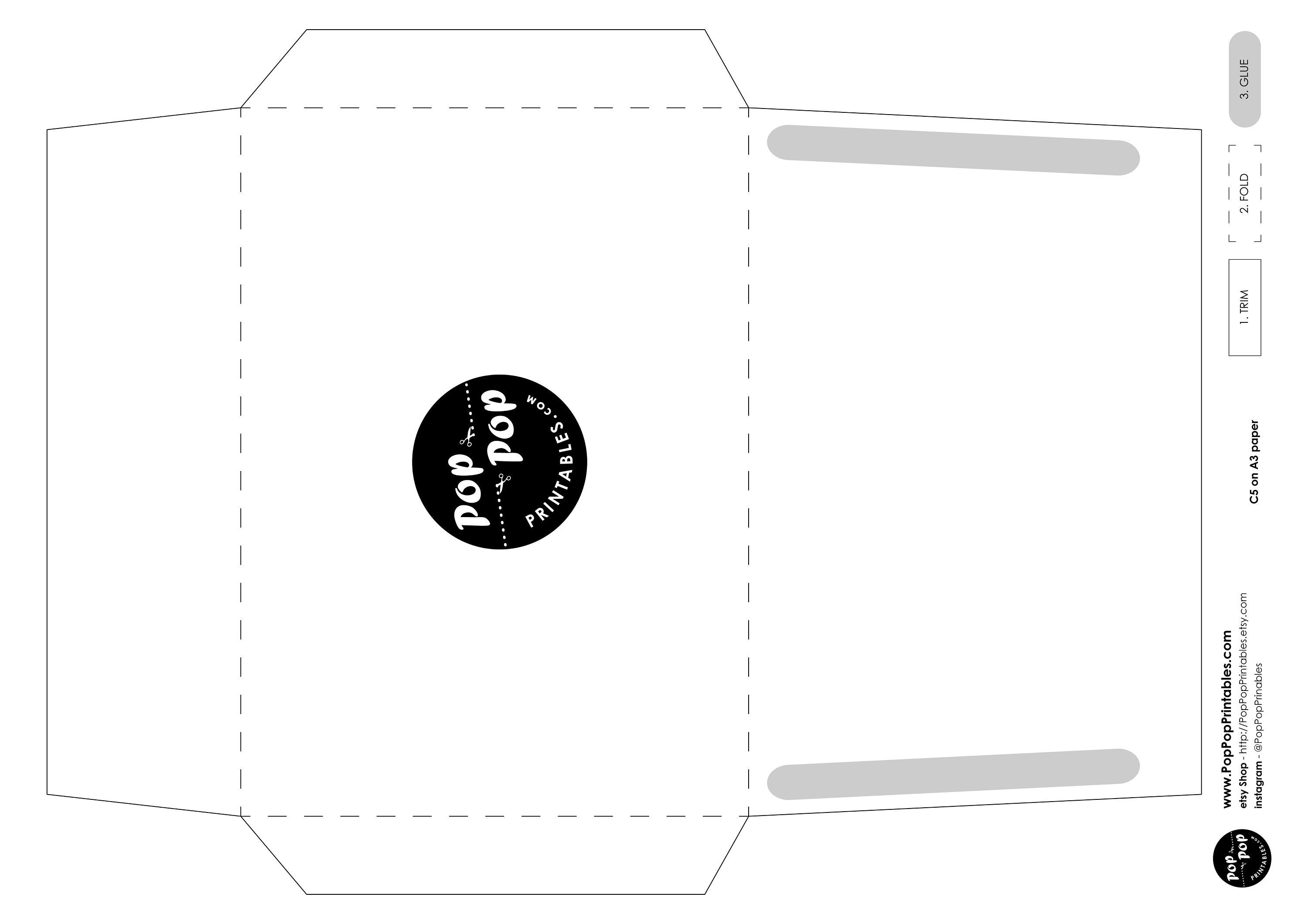 Easy Blank DIY C5 Card Envelope /// A8 Envelope Printable Etsy UK