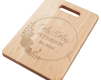 Tabla de cortar de arce personalizada – Regalo de boda grabado