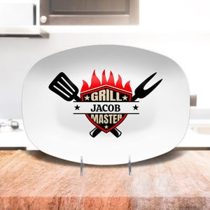 Bandeja de barbacoa personalizada Grill Master – Ovalada de 25 x 35 cm