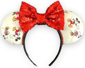 My Vintage Valentine Disney Ears, Mickey and Minnie Disney Ears, Mickey Ears, Minnie Ears