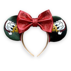 Christmas Donald Duck Ears, Santa Hat Donald Duck Ears, Christmas Disney Ears