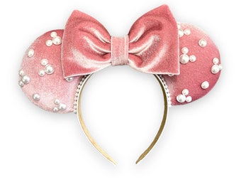 Velvet and Pearl Ears, Pearl Mickey Ears, Velvet Mickey Ears, Disney Ears