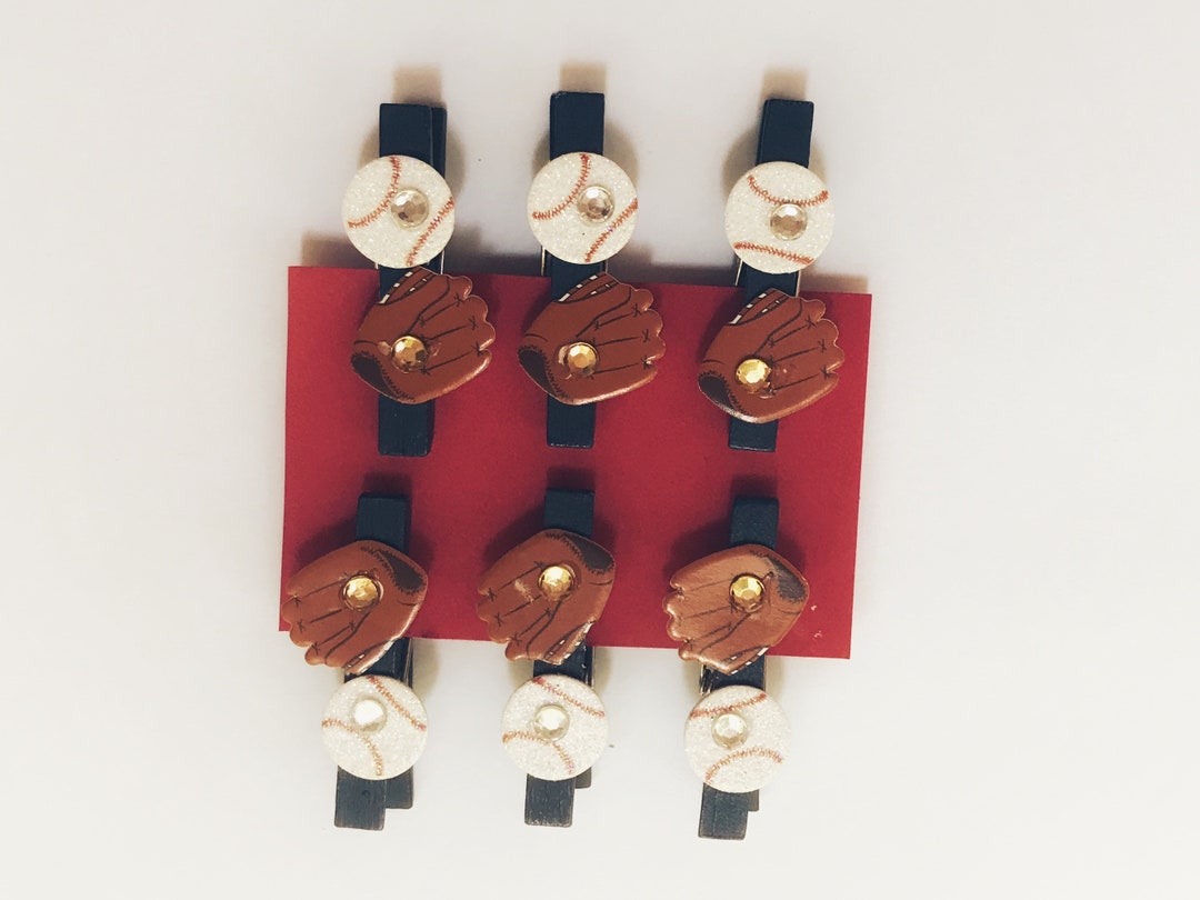 Baseball Clothespin Tag Holder Sports Clothespin Clip Photo Etsy