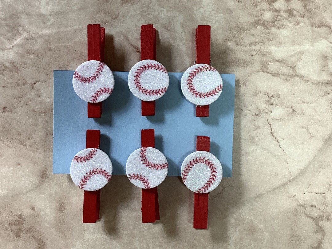 Sports, Baseball Clothespin Tag Holder, Sports, Baseball Clothespin