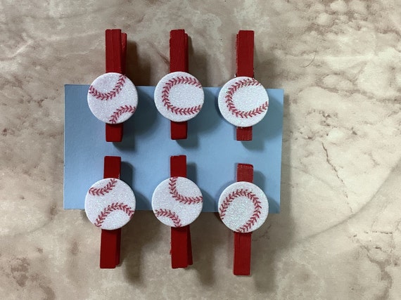 Sports Baseball clothespin tag holder Sports Baseball | Etsy