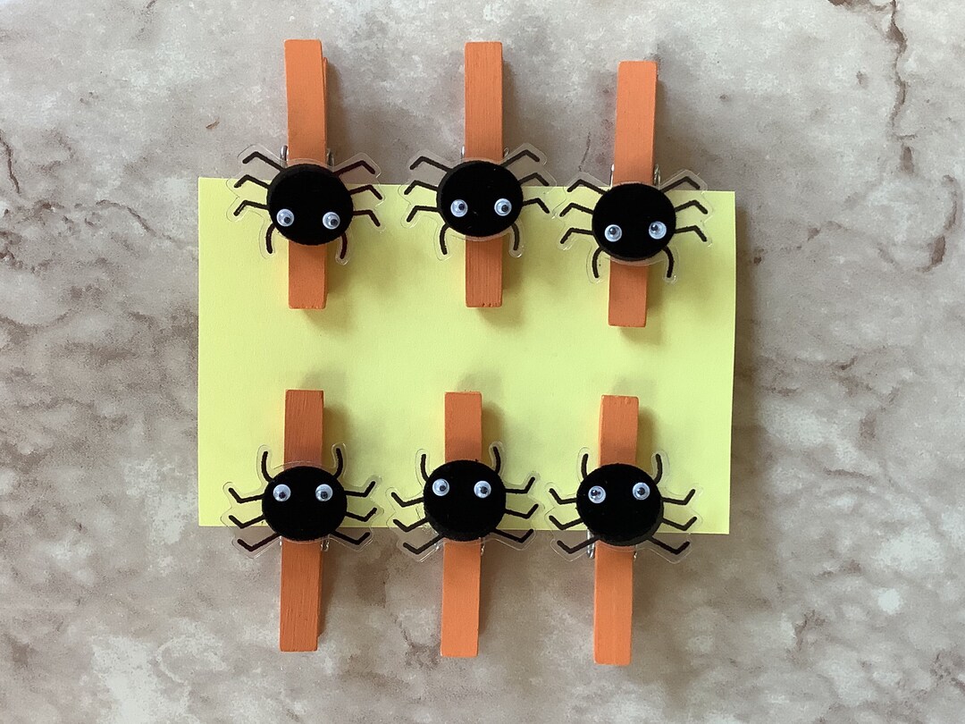 Halloween Spider Clothespin Clips, Halloween Spider Clothespin Tag