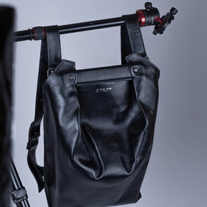 Personalised Leather Rucksack with Laptop/ Black modern leather backpack for men/ Leather backpack Orion/ Husband gift