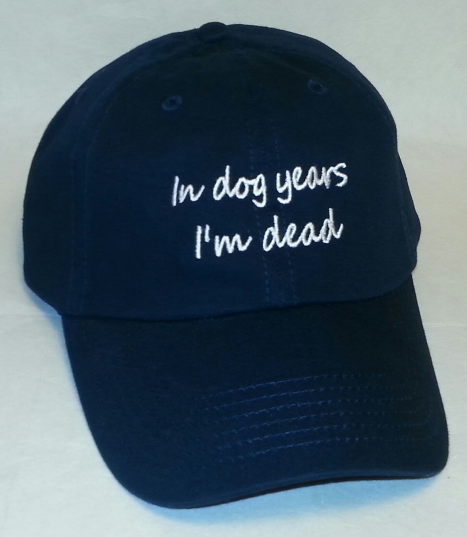 In Dog Years I'm Dead Embroidered Baseball Hat / Navy blue Etsy