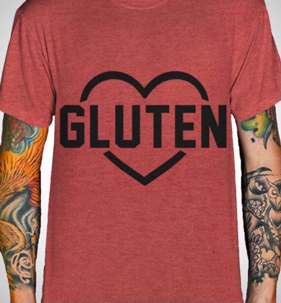 Love Gluten Poly-blend Red T-shirt - Etsy
