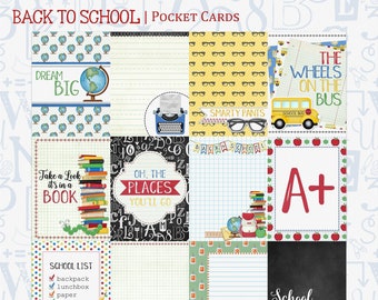 Back to School Pocket Cards, School Journal Cards, Back to School Sayings, School Clip Art, Teacher Cards, Teacher Scrapbook
