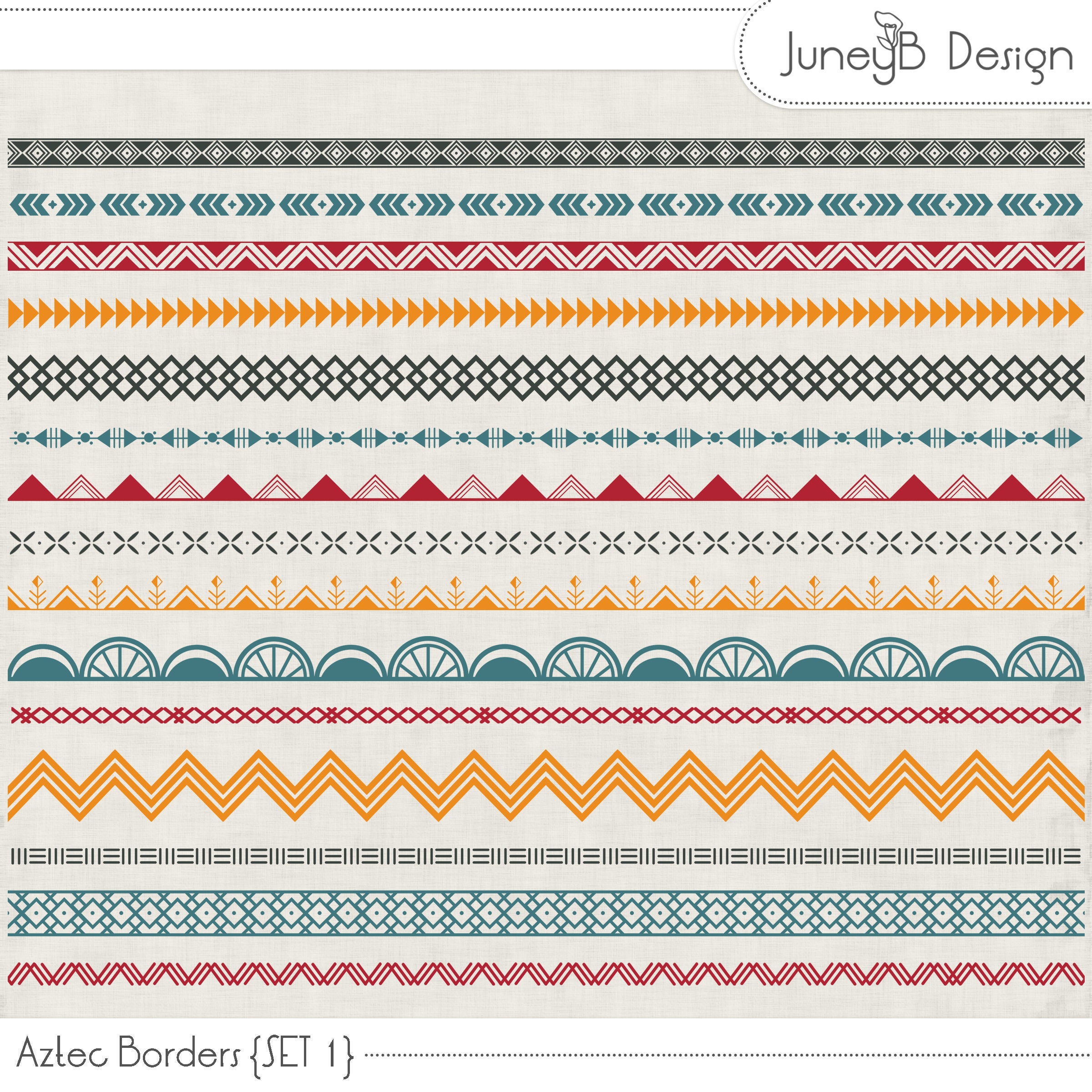 Seamless Aztec Borders, Aztec Patterns, Western Borders, Tribal Border
