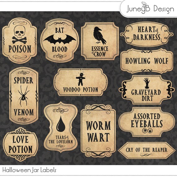 halloween apothecary labels