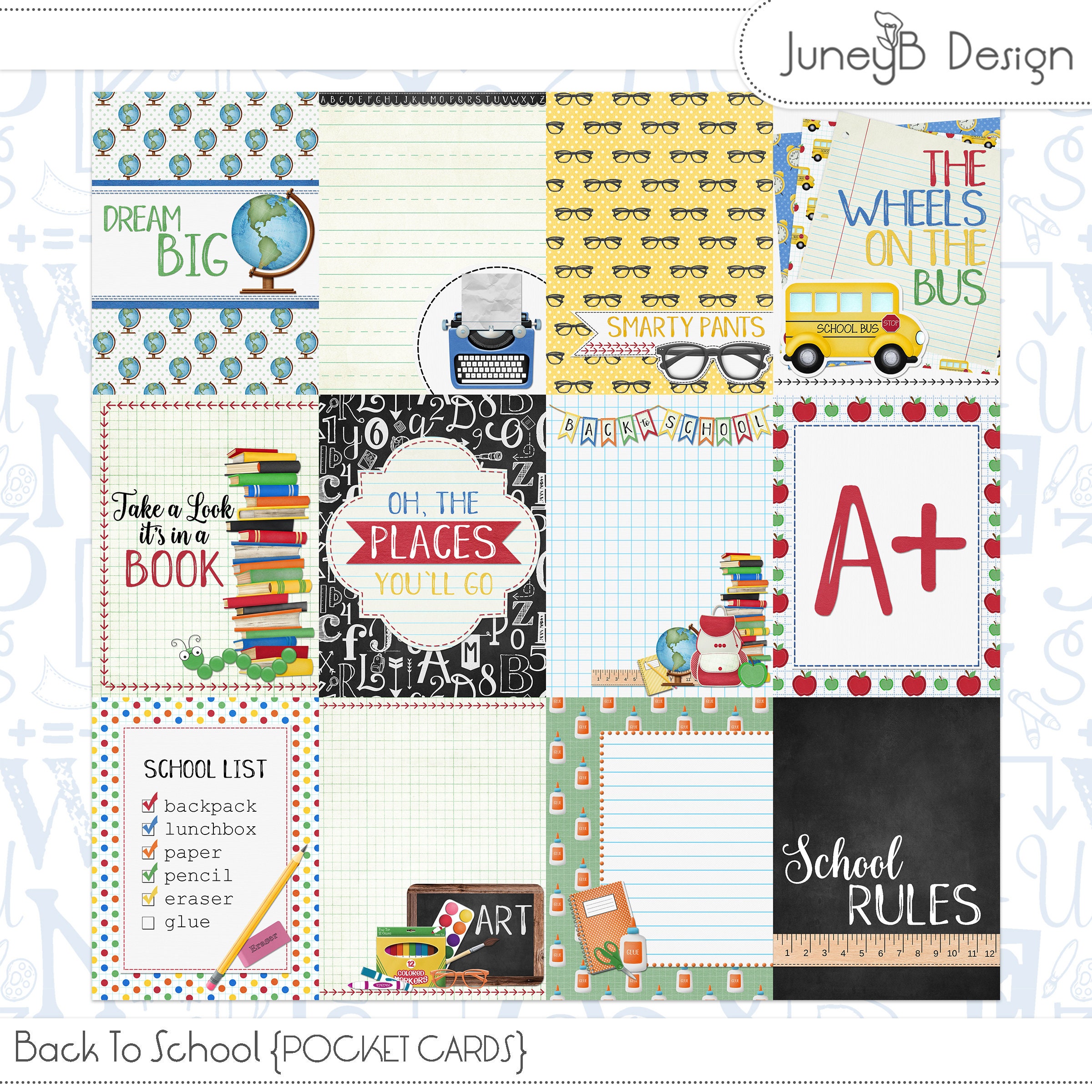 Back to School Digital Scrapbook Paper Teacher Scrapbooking Etsy UK