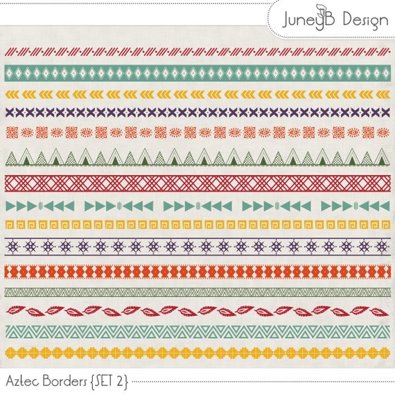 Seamless Aztec Borders, Aztec Patterns, Western Borders, Tribal Border  Designs, Boho Patterns and Trim, Scrapbook Borders - Etsy