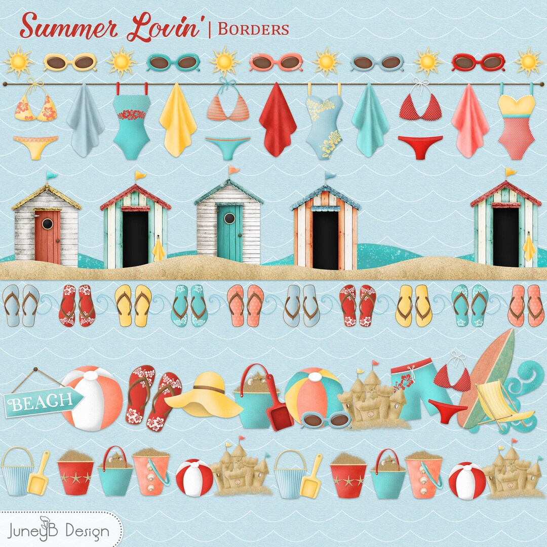 Beach Clip Art Borders Summer Clip Art Summer Lovin' Borders Tropical