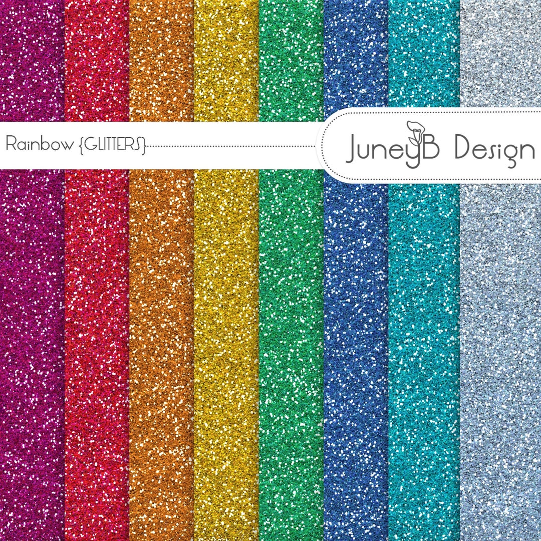 Rainbow Glitters, Rainbow Glitter Sheets, Scrapbook Glitter, Digital