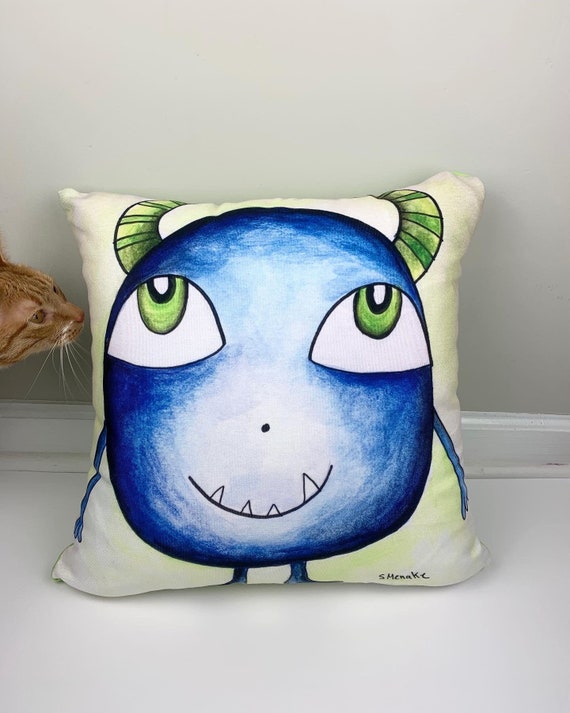 Monster Throw Pillow Throw Pillow Kids Kids Room Decor Etsy