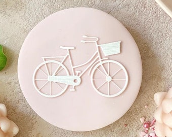 Bicycle embosser Acrylic stamp for cookie cupcake bike