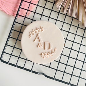 Personalised Initial Wedding Acrylic stamp for cookie cupcake debosser