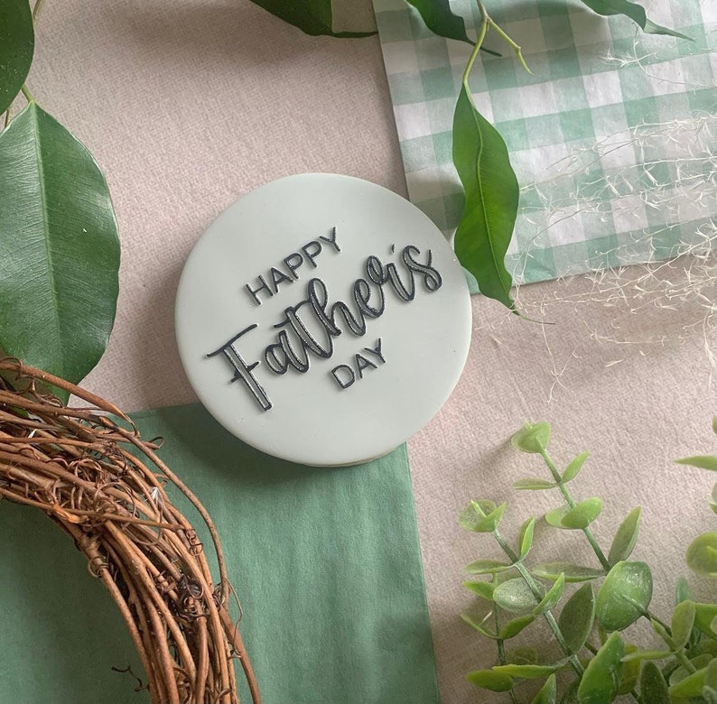 Fathers Day embosser Acrylic stamp for cookie cupcake spring Dad Daddy image 1