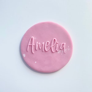 Custom Name embosser Acrylic stamp for cookie cupcake